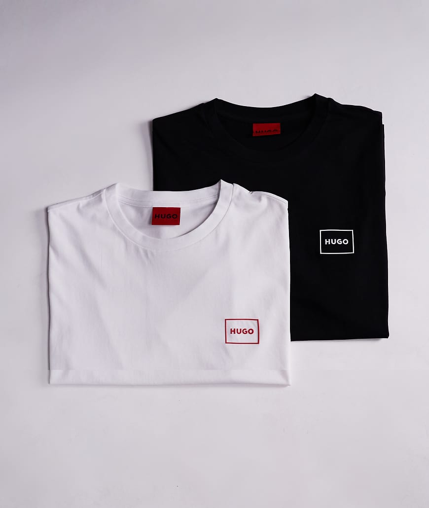 HUGO RED - Dugopak - T-Shirts in Weiß/Schwarz mit Logo, 2-er Pack-Bunt von Hugo Red