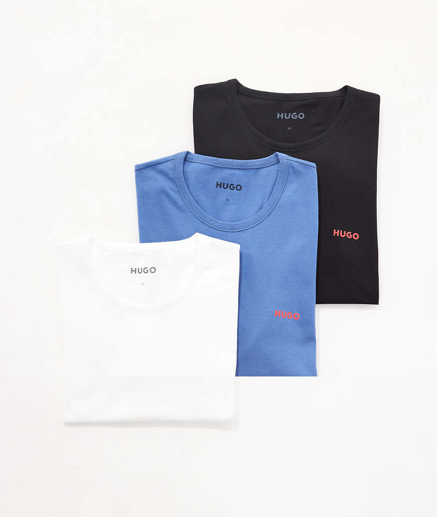 HUGO Red - 3er-Pack T-Shirts in Blau, Weiß und Schwarz-Bunt HUGO Red - 3er-Pack T-Shirts in Blau, Weiß und Schwarz-Bunt von Hugo Red