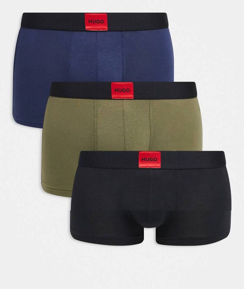 HUGO Red - 3er-Pack Unterhosen in Blau, Grau und Schwarz-Bunt von Hugo Red