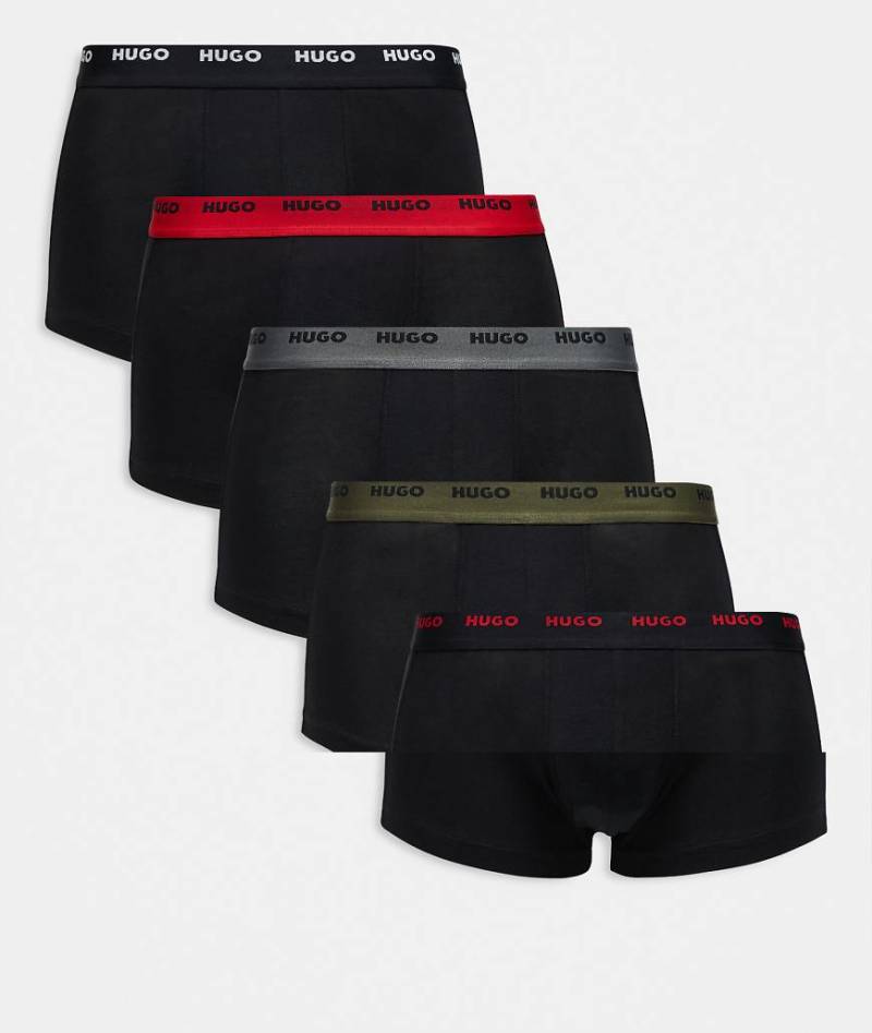 HUGO Red - 5er-Pack Unterhosen in Schwarz mit kontrastierendem Logobund von Hugo Red