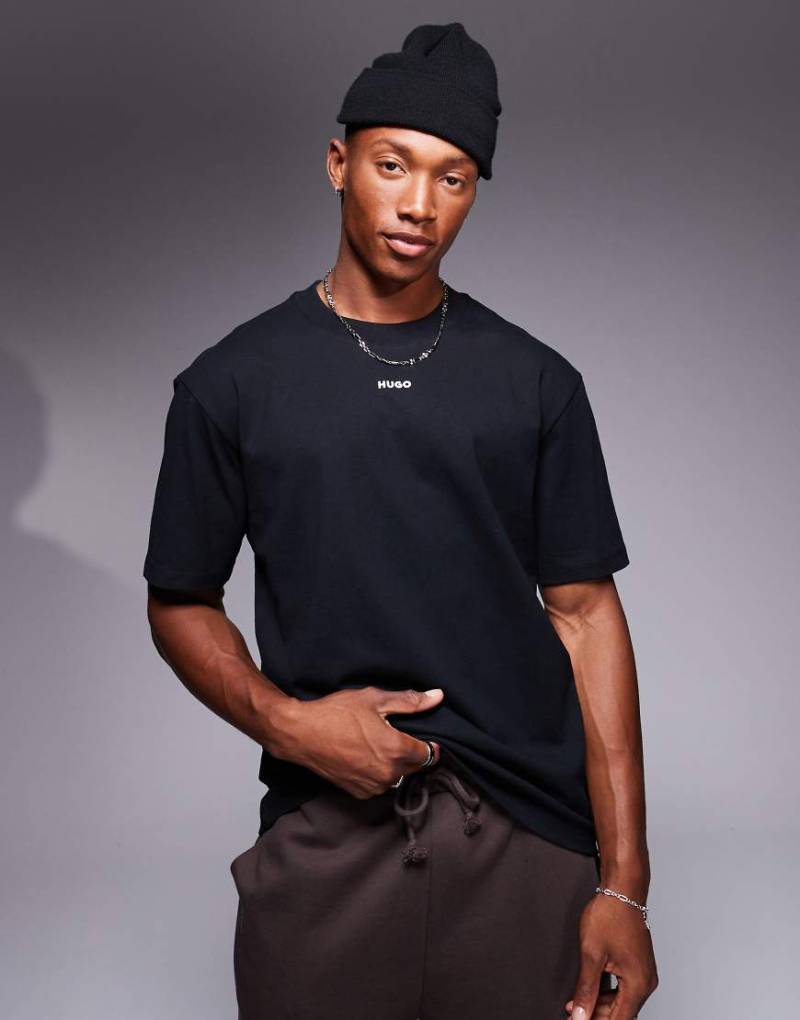 HUGO Red - Dapolino - Locker geschnittenes T-Shirt in Schwarz von Hugo Red