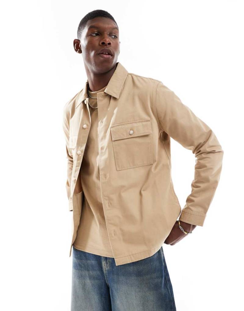 HUGO Red - Epoldo - Langärmliges Polohemd in Beige-Neutral von Hugo Red