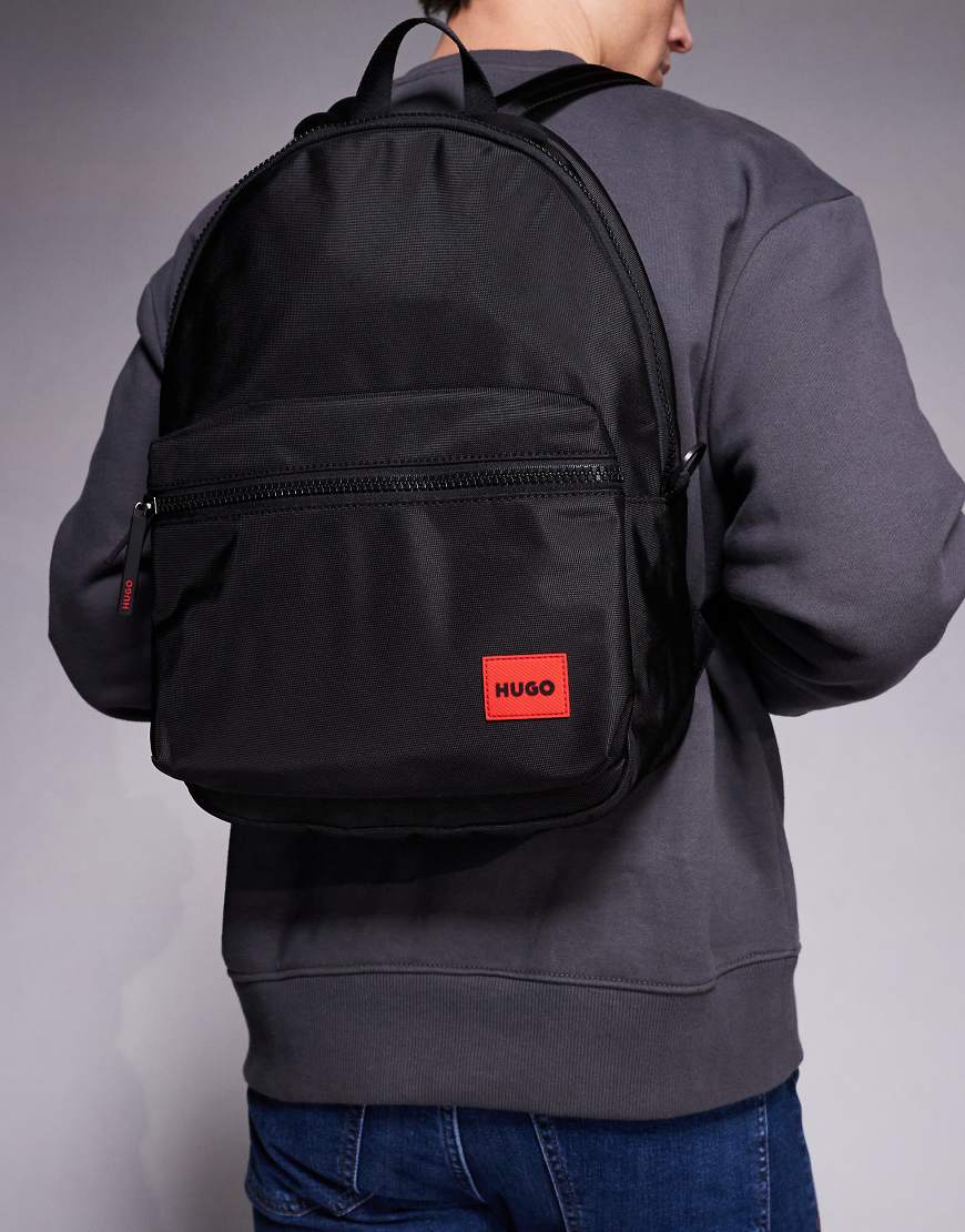 HUGO Red - Ethon - Rucksack in Schwarz mit Logo-Etikett von Hugo Red