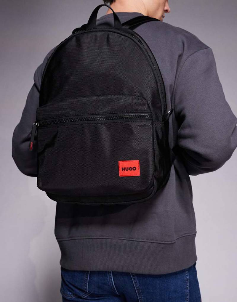 HUGO Red - Ethon - Rucksack in Schwarz mit Logo-Etikett von Hugo Red