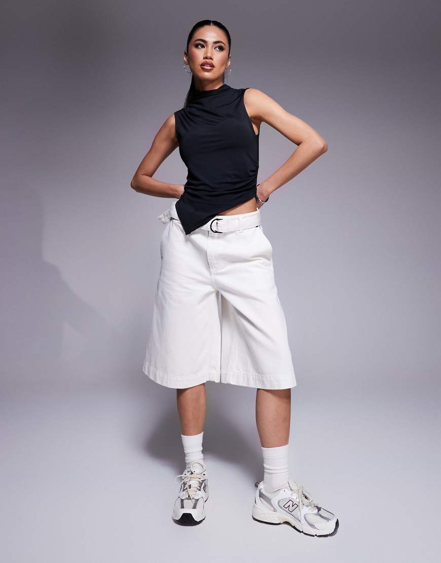 HUGO Red - Lange, elegante Jorts in Wollweiß von Hugo Red