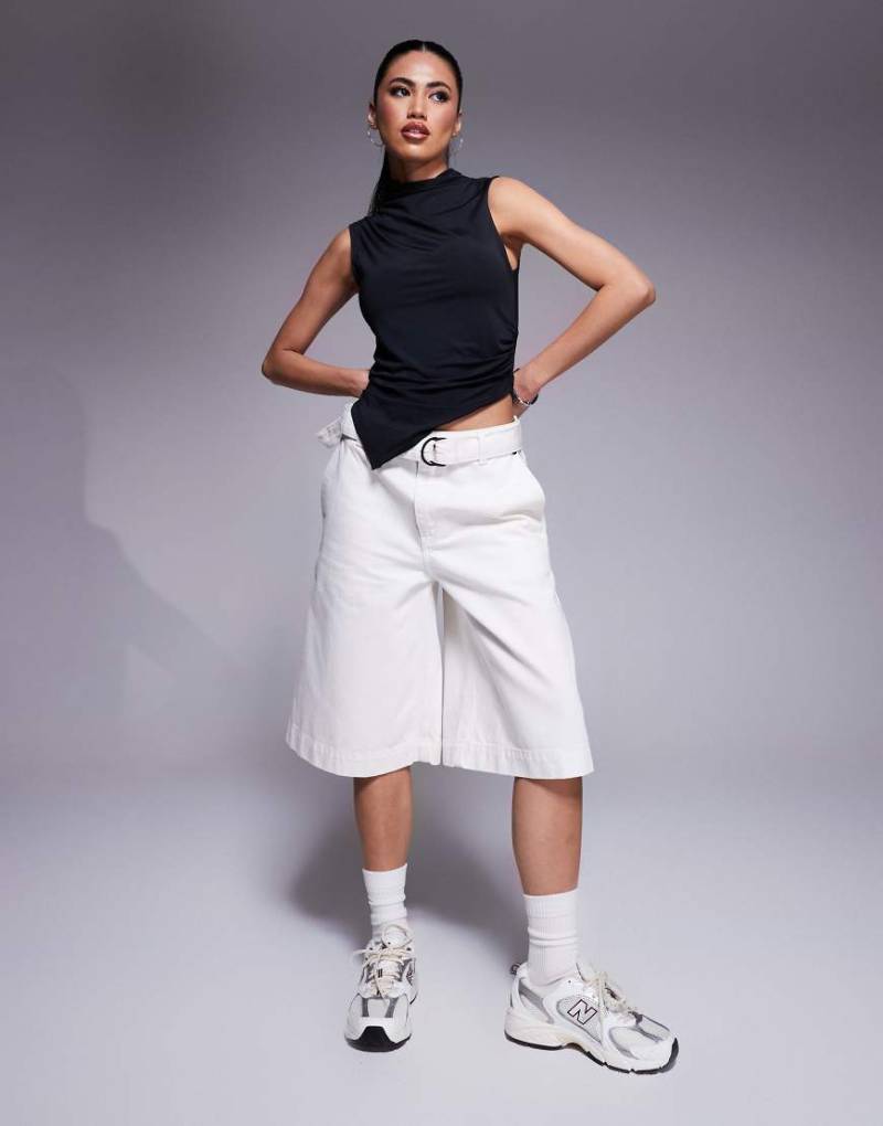 HUGO Red - Lange, elegante Jorts in Wollweiß von Hugo Red