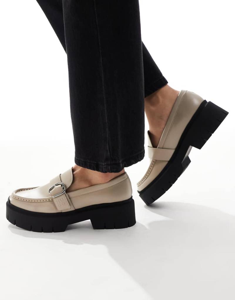HUGO Red - Loafer in Hellbeige mit dicker Sohle-Neutral von Hugo Red