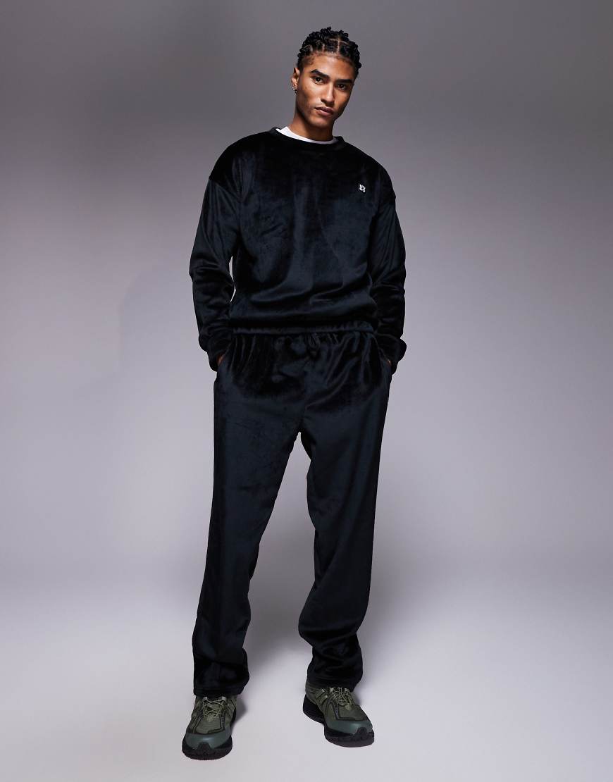 HUGO Red - Lounge-Hose aus Samt in Schwarz, Kombiteil von Hugo Red