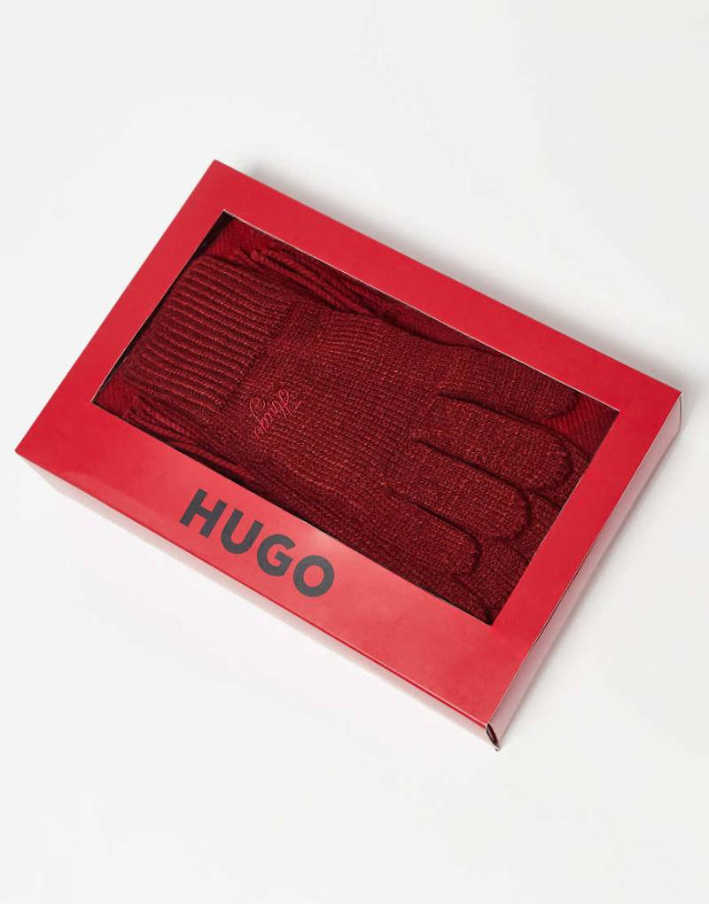 HUGO Red - Set aus Handschuhen und Schal in Rot von Hugo Red