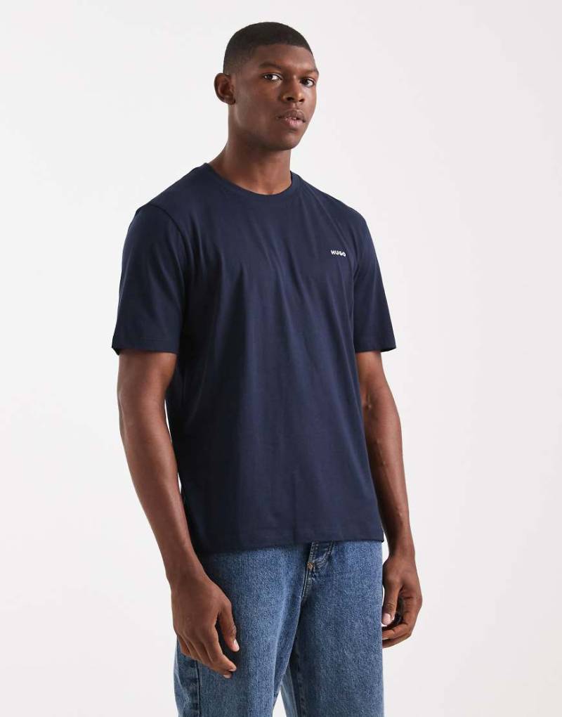 Hugo - Dero - T-Shirt in Marineblau mit kleinem Logo von Hugo Red