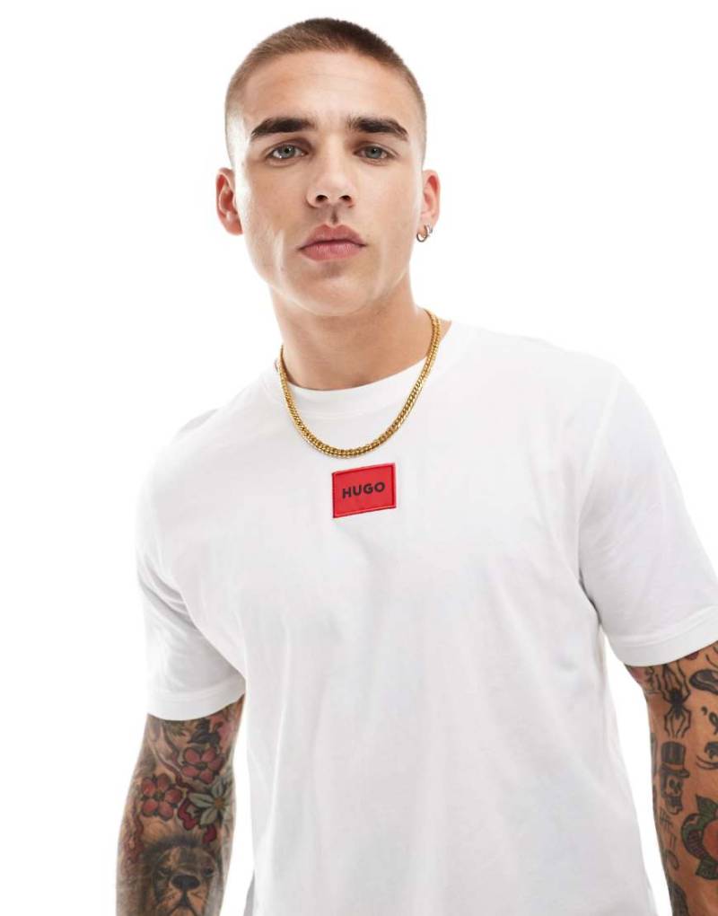 Hugo - Diragolino - T-Shirt in Weiß mit Box-Logo von Hugo Red