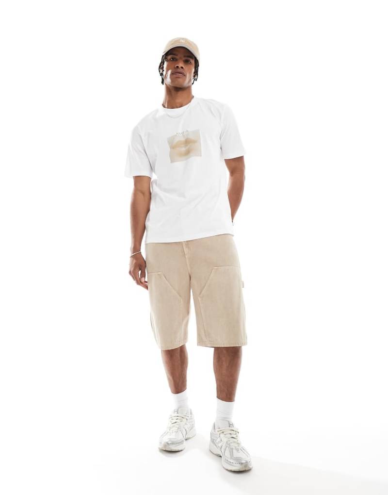 Hugo Red - Deterni - T-Shirt in Weiß mit Print von Hugo Red