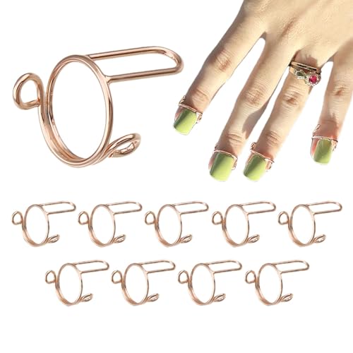 10st Nagel Ringe, Wudu Nagel Ring, Verstellbar Fingernagelringe Wiederverwendbar Abnehmbares Nail Rings, Ring Damen, Zum Tragen Von Maniküre-Nägeln von Hugsweet