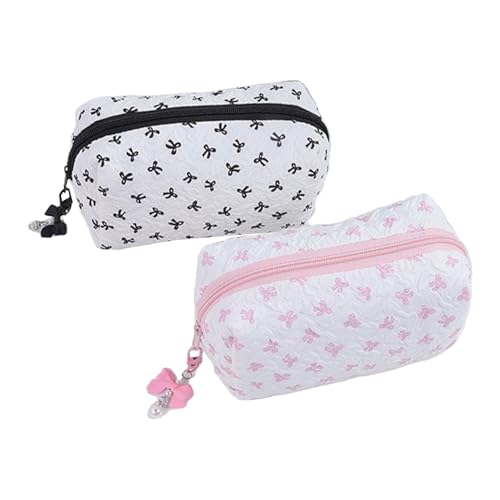 2 Stücke Kosmetikkoffer Set - B-ogen Make -up -Tasche, Große Make -up -Tasche Toilettenbeutel Für Frauen Mit Glattem Reißverschluss Niedlich Und Tragbarer Makeup -Organizer Frauen Und Mädchen von Hugsweet