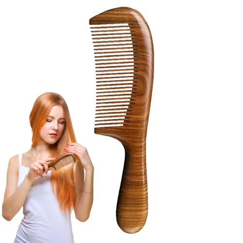 Hugsweet Breitzahniger Holzkamm, Holzkamm für Frauen | Handgefertigter Kamm-Haarentwirrer,Entwirrungskamm aus Sandelholz, Haarstyling-Werkzeuge für Damen, Kopfhautmassagegerät für lockiges, welliges Hugsweet Breitzahniger Holzkamm, Holzkamm für Frauen | Handgefertigter Kamm-Haarentwirrer,Entwirrungskamm aus Sandelholz, Haarstyling-Werkzeuge für Damen, Kopfhautmassagegerät für lockiges, welliges von Hugsweet