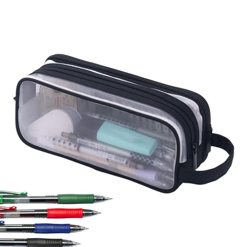 Hugsweet Gitternetz-Federmäppchen, durchsichtiges Netz-Federmäppchen - Handheld-Multifunktions-Bleistifttasche - Transparente Schreibwarentasche mit Reißverschluss für Make-up, Farbkosmetik, Hugsweet Gitternetz-Federmäppchen, durchsichtiges Netz-Federmäppchen - Handheld-Multifunktions-Bleistifttasche - Transparente Schreibwarentasche mit Reißverschluss für Make-up, Farbkosmetik, von Hugsweet
