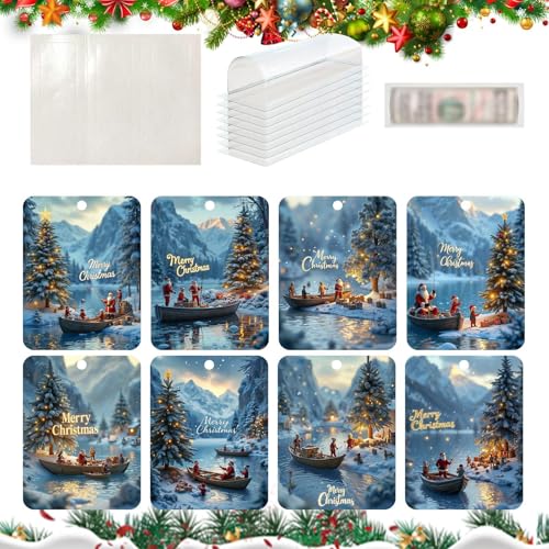 Set mit 8 Weihnachts-Geldbörsen-Umschlägen, Weihnachtsschmuck mit Umschlägen, Geldhalter für Bargeld, Frohe Weihnachten-Geldhalter für den Weihnachtsbaum von Hugsweet