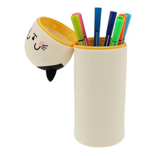 HuhWafee Silikon Federmäppchen 2-in-1 Weiche Silikontasche Federtasche mit Fächern Bleistifthülle Ausziehbarer Cartoon Bleistifthalter Ausreichender Platz Reißverschluss Stifthalter für Studenten von HuhWafee