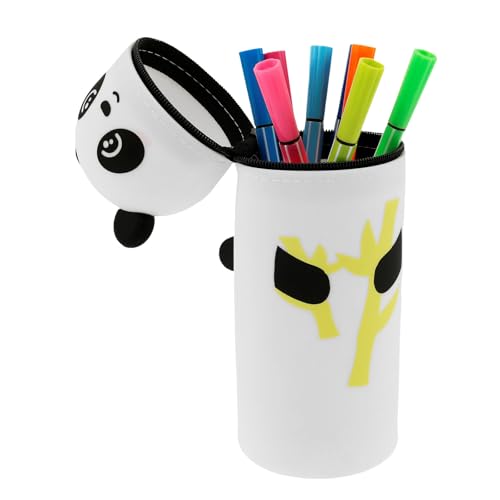 HuhWafee Silikon Federmäppchen 2-in-1 Weiche Silikontasche Federtasche mit Fächern Bleistifthülle Ausziehbarer Cartoon Bleistifthalter Ausreichender Platz Reißverschluss Stifthalter für Studenten von HuhWafee