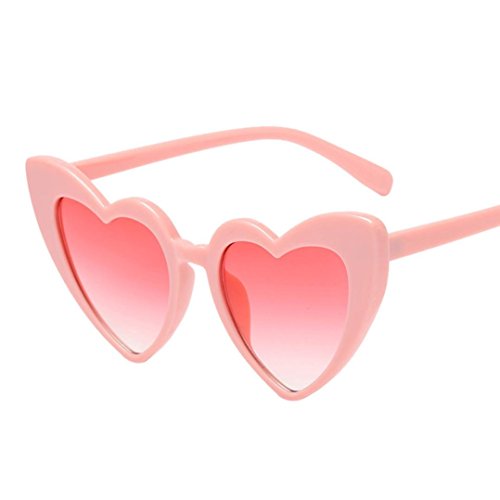 Huhu833 Mode Damen Retro Fashion Heart-shaped Shades Sonnenbrille Integrierte UV-Brille Reise Sonnenbrille (B) von Huhu833