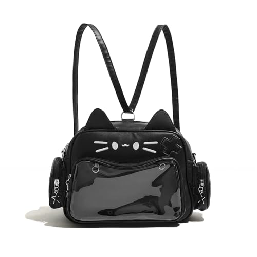HuiYStar Kawaii Ita-Tasche, Rucksack, Süße Katzen-Schulter- und Umhängetaschen, Mehrzweck-Pin-Display mit Einsatz von HuiYStar