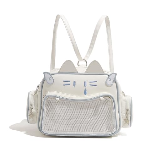 HuiYStar Kawaii Ita-Tasche, Rucksack, Süße Katzen-Schulter- und Umhängetaschen, Mehrzweck-Pin-Display mit Einsatz von HuiYStar