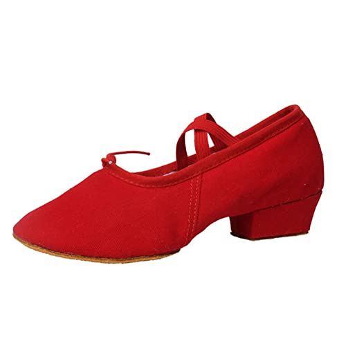 Huicai Damen Ballett Pantoffel Tanzschuhe Leinwand Ballettschuhe Yoga Body Klassische Schuhe mit Absatz Tanzschuhe von Huicai