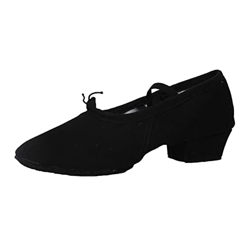 Huicai Damen Ballett Pantoffel Tanzschuhe Leinwand Ballettschuhe Yoga Body Klassische Schuhe mit Absatz Tanzschuhe von Huicai