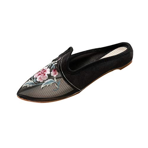 Huicai Damen Bestickte Schuhe chinesischer Stil Retro Bestickt Spitz Hohl Einzelne Schuhe von Huicai