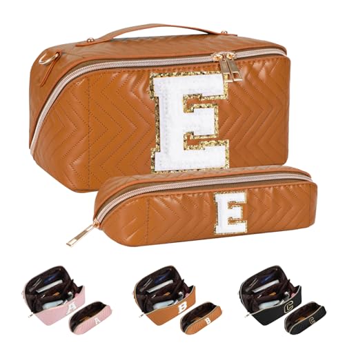 Huifen Personalisierte Reise-Make-up-Tasche A-Z, große Kosmetiktasche, Kulturbeutel, Make-Up-Organizer, wasserdicht, Make-up-Tasche, Ostern, Geburtstag, Initialengeschenke für Frauen, Mädchen, Mutter, von Huifen