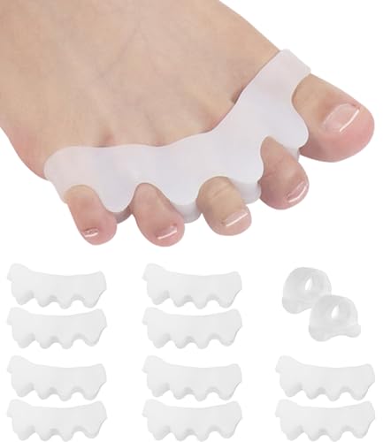 6 Stück Zehenspreizer Silikon,Silikon-Zehentrenner für korrekte Hallux valgus,Fußzehen Spreizer, Zehentrenner für Pediküre Hallux Valgus, Universalgröße für Damen und Herren-Weiß 6 Stück Zehenspreizer Silikon,Silikon-Zehentrenner für korrekte Hallux valgus,Fußzehen Spreizer, Zehentrenner für Pediküre Hallux Valgus, Universalgröße für Damen und Herren-Weiß von Huifoo