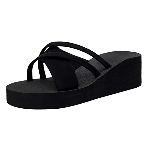 Huihong Damen Schuhe Keilabsatz Mode atmungsaktiver rutschfester Strand Sommer Zehenkeil Frauen offene hausschuhe Schuhe Damenpantoffel von Huihong