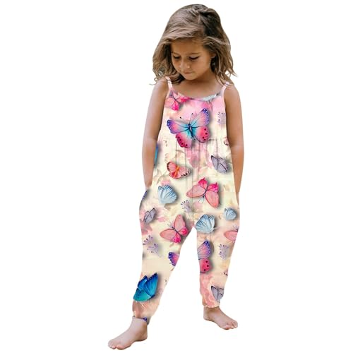 Huihong Jumpsuit Overall Trainingsanzug Kinderbekleidung Ärmellos Spielanzug Bekleidung Kleinkind Mädchen Baby Kinder One Piece Floral Strap Romper Sommer Outfits T-Shirt Bodysuit… (W-Weiß, 110) von Huihong