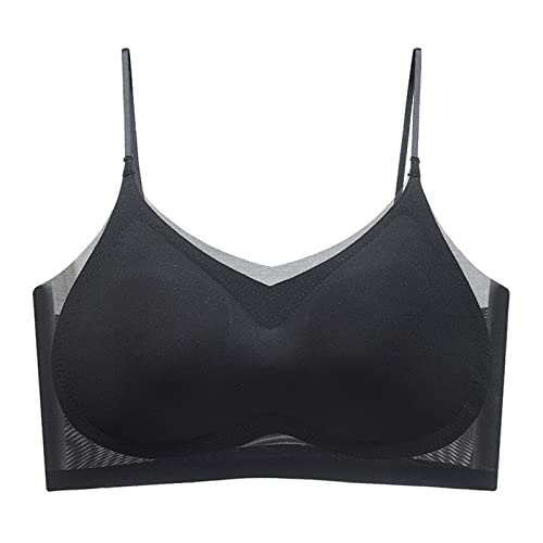 Ultradünne Unterwäsche Aus Eisseide Damen Push Up BH Damen Soft BH Ohne Bügel BH Gepolstert Unterwäsch Bustier Dessous Top Rücken-BH Verstellbare Träger Nahtlos Bügelloser Leicht Weicher Komfort BH von Huihong