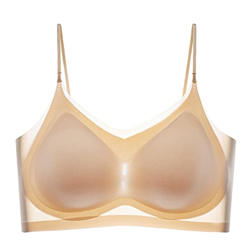 Ultradünne Unterwäsche Aus Eisseide Damen Push Up BH Damen Soft BH Ohne Bügel BH Gepolstert Unterwäsch Bustier Dessous Top Rücken-BH Verstellbare Träger Nahtlos Bügelloser Leicht Weicher Komfort BH von Huihong