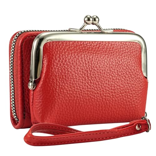 Münzgeldbörse, Rot/Ausflug, einfarbig (Getaway Solids), Münzgeldbörse von Huikeya