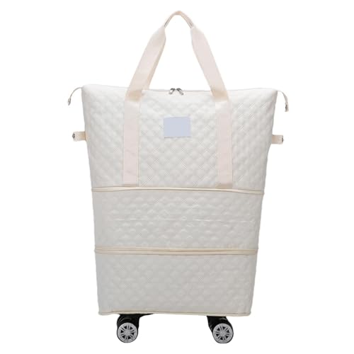 Huitrcrio Reisetasche Mit Rollen, Faltbare Reisetasche Erweiterbar Handgepäck Mit Abnehmbar Rollen, Damen Weekender Tasche Travel Handgepäck Mit Nassfach Für Sport Fitness Reisen von Huitrcrio