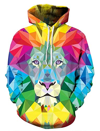 Herren Kapuzenpullover Langarm 3D Druck Locker Kapuzenshirt Casual Hoodies Sport Herbst Herrenmode Winter Fashion Oversize Sweatshirt Pullover (Color : Colour 7, Size : S) von Huixin