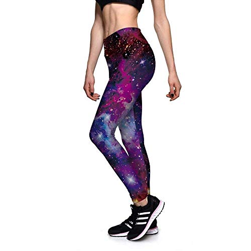 Huixin Leggings Damen Mode Galaxy Gedruckt Stretch Bleistifthose Elegant Skinny Elastische Taille Outdoor Freizeithose Trousers (Color : Colour, Size : 2XL) von Huixin