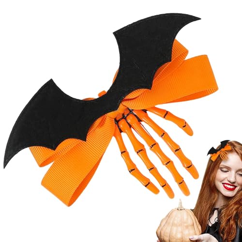 Haarnadel mit Totenkopf-Schleife - Skelett-Handkrallen, Totenkopf-Knochenklammern,Halloween-Gothic-Haarschmuck für Mädchen, Frauen, Kinder, Geburtstagsgeschenk Hujinkan von Hujinkan