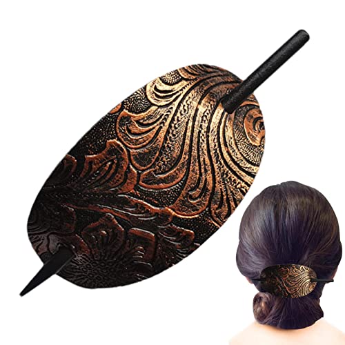 Haarspange aus Leder, Kunstleder Haarspange Haargummi, Haarspange im Vintage-Stil aus Leder und Haarspange für Damen und Mädchen Hujinkan von Hujinkan