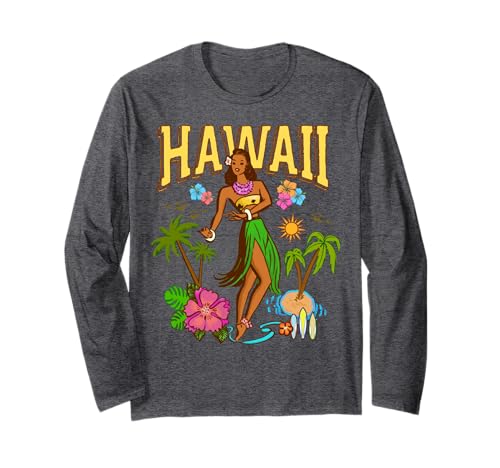 Hula Girl Hawaii Aloha Beach Vibes Pinup im Retro-Look, hawaiianisch Langarmshirt Hula Girl Hawaii Aloha Beach Vibes Pinup im Retro-Look, hawaiianisch Langarmshirt von Hula Hawaii Vintage Aloha Apparel Co