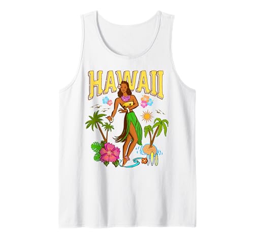 Hula Girl Hawaii Aloha Beach Vibes Pinup im Retro-Look, hawaiianisch Tank Top Hula Girl Hawaii Aloha Beach Vibes Pinup im Retro-Look, hawaiianisch Tank Top von Hula Hawaii Vintage Aloha Apparel Co
