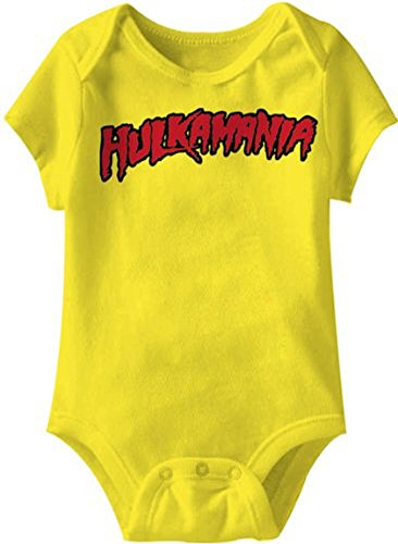 Hulkamania Hulk Hogan Logo gelb Kleinkind Onesie Baby Strampler (18 Monate) von Hulkamania