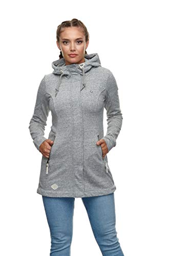 ragwear Damen Sweatjacke Letty Sweat Mantel Taschen Kapuze Jacke Zipper Vegan Grey L von Hulker Europe Vertriebs GmbH