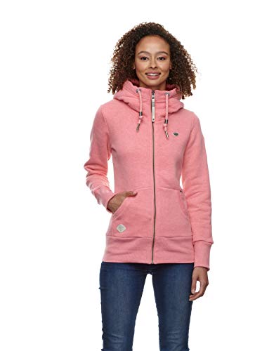 ragwear Damen Sweattjacke Neska Zip Hoodie Kapuzenjacke Zipper Jacke Vegan PINK 2XL von Hulker Europe Vertriebs GmbH