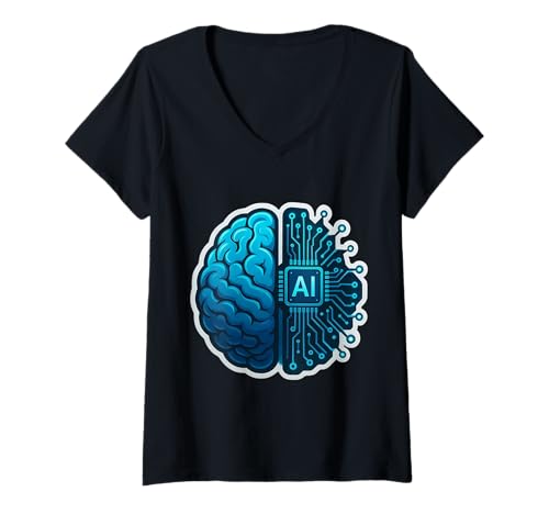 Damen Ingenieur für künstliche Intelligenz des menschlichen KI-Gehirns T-Shirt mit V-Ausschnitt Damen Ingenieur für künstliche Intelligenz des menschlichen KI-Gehirns T-Shirt mit V-Ausschnitt von Human AI Brain Artificial Intelligence Products