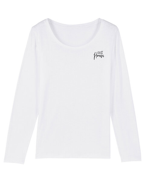 Human Family Bio Damen Longsleeve Shirt - Joker "100% Human"  in 3 Farben von Human Family