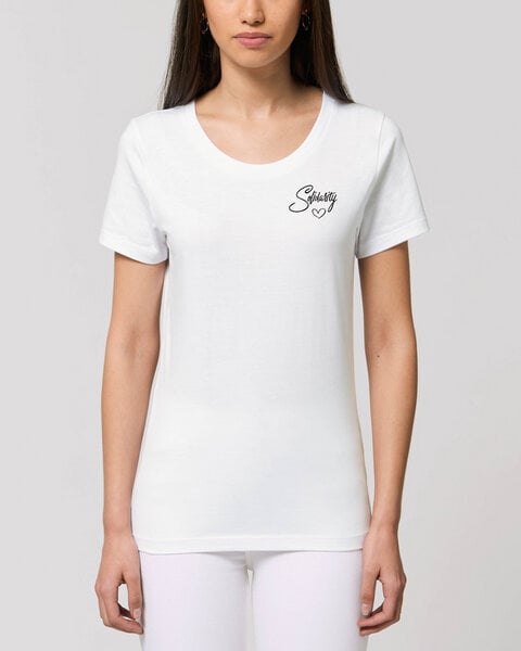 Human Family Bio Damen Rundhals-T-Shirt "Faith - Solidarity" aus Bio-Baumwolle Human Family Bio Damen Rundhals-T-Shirt "Faith - Solidarity" aus Bio-Baumwolle von Human Family