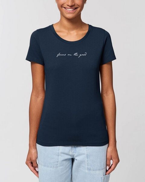 Human Family Bio Damen Rundhals-T-Shirt "Focus on the good" aus Bio-Baumwolle von Human Family